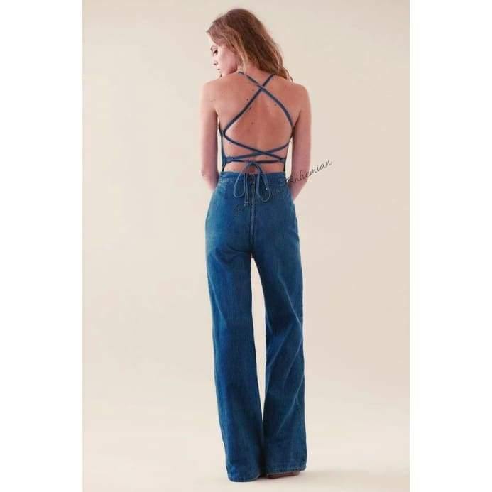 blue jean baby denim jumpsuit – stoned immaculate